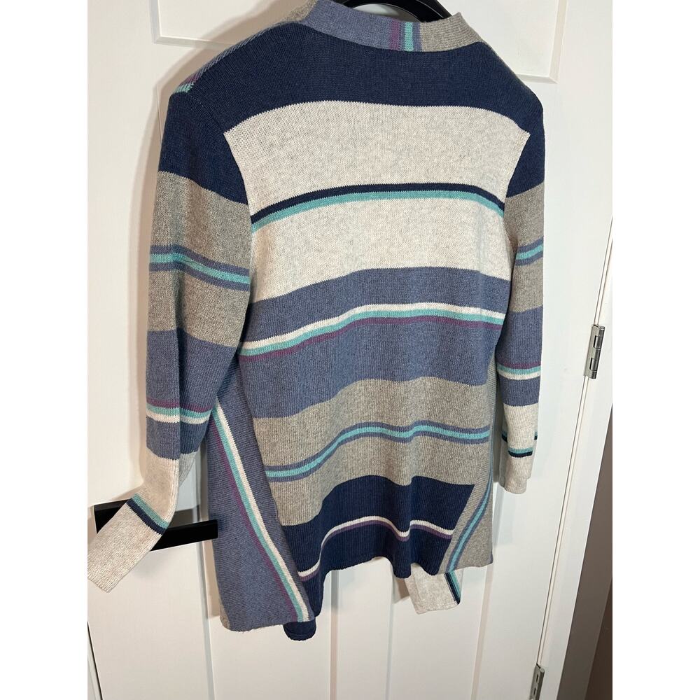 J.Jill Open Front Striped Sweater‎ | Womens Size M Medium Petite | Long Sleeve - Picture 4 of 9
